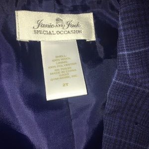 2T Janie Jack 2-pcs suit blue plaid